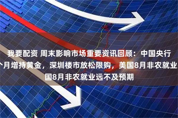 我要配资 周末影响市场重要资讯回顾：中国央行连续第10个月增持黄金，深圳楼市放松限购，美国8月非农就业远不及预期